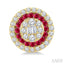 Round Shape Gemstone & Diamond Fusion Earrings