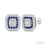 Emerald Shape Gemstone & Diamond Fusion Earrings