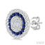 Oval Shape Gemstone & Diamond Fusion Earrings