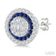 Round Shape Gemstone & Diamond Fusion Earrings
