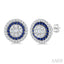 Round Shape Gemstone & Diamond Fusion Earrings