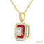 Emerald Shape Gemstone & Diamond Fusion Pendant