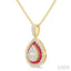 Pear Shape Gemstone & Diamond Fusion Pendant
