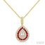 Pear Shape Gemstone & Diamond Fusion Pendant
