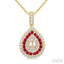 Pear Shape Gemstone & Diamond Fusion Pendant