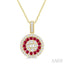 Round Shape Gemstone & Diamond Fusion Pendant