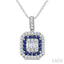 Emerald Shape Gemstone & Diamond Fusion Pendant