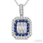 Emerald Shape Gemstone & Diamond Fusion Pendant