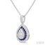 Pear Shape Gemstone & Diamond Fusion Pendant
