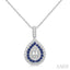 Pear Shape Gemstone & Diamond Fusion Pendant