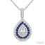 Pear Shape Gemstone & Diamond Fusion Pendant