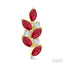 Marquise Shape Gemstone & Diamond Fashion Ear Climbers