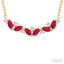 Marquise Shape Gemstone & Diamond Necklace