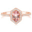 Lotus Garnet & Diamond Halo Fashion Ring