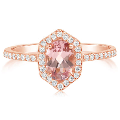 Lotus Garnet & Diamond Halo Fashion Ring
