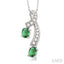 Oval Shape Gemstone & Diamond Fashion Pendant