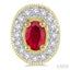 Oval Shape Gemstone & Diamond Earrings