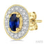 Oval Shape Gemstone & Diamond Earrings
