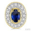 Oval Shape Gemstone & Diamond Earrings
