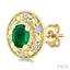 Oval Shape Gemstone & Diamond Earrings