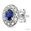 Oval Shape Gemstone & Diamond Earrings