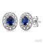 Oval Shape Gemstone & Diamond Earrings