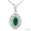 Oval Shape Gemstone & Diamond Pendant