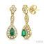 Pear Shape Gemstone & Halo Diamond Earrings