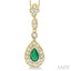 Pear Shape Gemstone & Halo Diamond Pendant