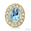 Oval Shape Gemstone & Halo Diamond Earrings