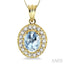 Oval Shape Gemstone & Halo Diamond Pendant