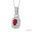 Emerald Shape Gemstone & Halo Diamond Pendant