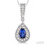 Pear Shape Gemstone & Halo Diamond Pendant