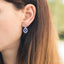 Pear Shape Gemstone & Halo Diamond Earrings