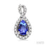 Pear Shape Gemstone & Halo Diamond Earrings