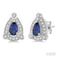 Pear Shape Gemstone & Halo Diamond Earrings
