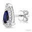 Pear Shape Gemstone & Halo Diamond Earrings