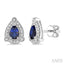 Pear Shape Gemstone & Halo Diamond Earrings