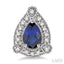 Pear Shape Gemstone & Halo Diamond Earrings