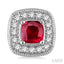 Cushion Shape Gemstone & Halo Diamond Earrings