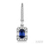 Emerald Shape Gemstone & Halo Diamond Earrings