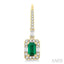 Emerald Shape Gemstone & Halo Diamond Earrings