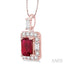 Emerald Shape Gemstone & Halo Diamond Pendant