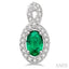 Oval Shape Gemstone & Halo Diamond Earrings