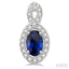 Oval Shape Gemstone & Halo Diamond Earrings