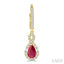 Pear Shape Gemstone & Halo Diamond Earrings
