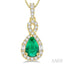 Pear Shape Gemstone & Halo Diamond Pendant