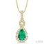 Pear Shape Gemstone & Halo Diamond Pendant