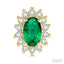 Oval Shape Gemstone & Halo Diamond Earrings
