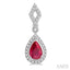 Pear Shape Gemstone & Halo Diamond Earrings